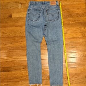 Levi's Light Blue Straight Leg Jeans with Raw Hem